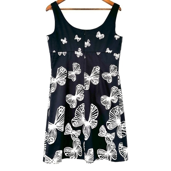 Talbots midi length dress, sleeveless & empire waisted,  cotton & spandex - Picture 5 of 12